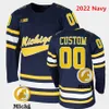 2024 Frozen Four Michigan Wolverines Hockey Jersey Josh Norris Custom Will Lockwood Nicholas Boka Luke Martin Jake Slaker Joseph Cecconi STECHED Maglie Michigan