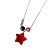 Colliers de pendentif multiples collier étoile à cinq points Niche de la chaîne perlée ronde polyvalente simple