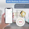 Button Tuya Smart WiFi Elderly Caregiver Pager SOS Call Button Button Système d'alerte médicale SOS pour les patients âgés aux personnes âgées à la maison