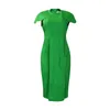 Casual jurken dameskleding 2024 zomer modieus temperament elegante tongel korte mouwen heup sexy Afrikaanse jurk