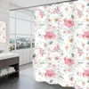 Shower Curtains Waterproof Thickened No-Punch Curtain Rose Printed Polyester Bathroom Window Product