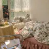 Zestawy pościeli potargane w stylu księżniczki bawełniany czteroczęściowy kołdra arkusz łóżka 1,5/1,8 m