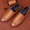 Freizeitschuhe Luxus Männer Klassische echte Leder-Laobers Herren Slip-on Driving Man hochwertige Mokassins