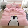 Bedding Sets Cute Dog Bear Bed Linen Designer Winter Warm Cashmere Set Housse De Couette Quilt Cover