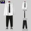 Spring Autumn DK Suit Mens Korean Loose Student JK Uniform Class College Set Casual Coat Business Suits For Men 240326