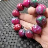 Strand Peach Blossom Beads Pink Quartz Rock 20mm Jade Bracelet sieraden