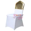 Stol täcker 70x130 cm Mettalic Bronzing Spandex Cap Cover Lycra Stretch Hood för bröllopshändelsedekoration