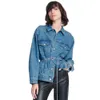 Jaqueta de jeans com ode ode tecida Nova mulher sofisticada jeans Jaket Super Cropped Black Standard Winter Knited Womens Casual Jean Jackets