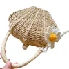 Storage Bags Fashion Woven Beach Bag Cute Fairy For Phone Pearl Shell Small And Practical Travel Organizer