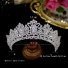 Bijoux de cheveux de mariage Asnora Tiara Bridal Large Crystal Cumbic Zirconia Couronne argentée Diadem Accessoires de cheveux de mariage Headpices Bijoux L46