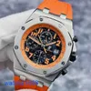 Celebrity AP Wrist Watch Royal Oak Offshore Series 26170st Orange Volcano Face Chronometer Automatisk mekanisk herrklocka