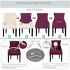 Sandalye Kapakları Damalı Yemek Slipcover Kolay Kurulumu Oda Restoran Mutfağı İçin Mükemmel Uyum Kapağı