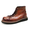 Casual Shoes Men's Retro Hand-polished And Worn High-top Fashion Boots