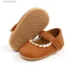 Dragers Slings Rugzakken Eerste Walkers Babyschoenen Baby Girl Leather Rubber Sole Anti Slip Poddler Infant Crib Born Mocassins 230828 L45