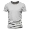 الصيف 100 ٪ من القطن غير الرسمي tshirts الرجال ملابس تنفس قابلة للنحافة أونك رفيعة الأكمام قصيرة الأكمام tirt tertwear streetwear 240403