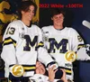 Gavin Brindley 2024 Frozen Four Michigan Hockey Jersey Jacob Truscott Brendan Miles Nolan Moyle Luke Hughes Erik Miles genaaid Michigan Wolverines Jerseyss