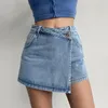 Unregelmäßiger Jeansrock für Frauen schlanke hochwaistierte Aline Jeans Shorts Mode Vintage Streetwear Y2K Kleidung Frauen 240323