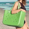 Beach Bag Summer EVA Basket Women Silicon Beach Tote With Holes Breathable Pouch Shopping Storage Basket