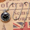 Pocket Watchs Retro Vintage Copper Pocker Collier Chaîne Pendante Antique Steampunk Mens Quartz Pocket Es New L240402