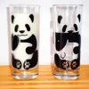 Vinglas med 290 ml söt panda mönster glas mjölk kopp kaffeklar dricka mugg vattenflaska dricksvaror