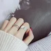 Cluster Rings MloveAcc Brand 2 Different Style Sterling Silver 925 Ring For Women Gift Geomentric Thick Circle Chain Open Adjustable