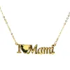 Chains Vintage Mti-Layer Mama Letter Necklace Pendant Women Hip Hop Copper Gold Plated Link Chain Zircon Necklaces Mothers Gift Drop D Dhqny