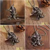 Pendant Necklaces Vintage Gothic Octopus Witch Figure Necklace For Men Women Hip Hop Punk Jewelry Drop Delivery Pendants Otzqi