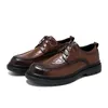 Zapatos casuales vestidos de negocios de moda hombres resbalón formal en los hombres oxfords calzado de alta calidad cuero genuino para