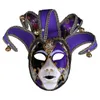 Fournitures de fête Masquerade Masque haut de gamme Venetian antique peinte à la main 7 Clown avec des masques faciaux Bell Yin Yang