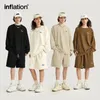 Inflation Spring surdimensionnée sur tracks survêtement Sportswear Unisexe Tissu de tissu de tissu à manches longues et shorts à manches longues 240329