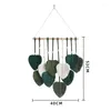 Tapestries -Macrame Wall hangende bladeren boho macrame decor handgemaakt geweven kwastige kwalen tapijt