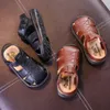 Sandalias anti deslize sandálias infantis de verão infantil sapatos de caminhada menino praia crianças solas macias sapato 240402