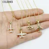 Chaines 10pieces Zirconia Tiny Airplane pendent