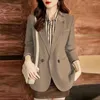 Garnitury damskie czarne blezer odzież koreańskie eleganckie biuro damskie marynarki na guziki długie rękawy sprężynowy płaszcz jesienny odzież wierzchnia