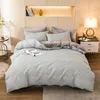 Bedding Sets 2024 Spring Knitted Cotton Flannel Fleece Set Warm Thicken Home Linens Fashion King Size Sheet Modern Duvet Cover 4pcs