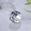 Japan and South Korea National Style Wide Face Elephant Ring Thai Silver Old Group Lady Open