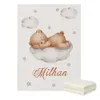 Lvyziho slaapbeer aangepaste naam wieg beddengoed set maan wolk en sterren baby shower gepersonaliseerd blad voor jongen en meisje 240322