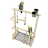 Other Bird Supplies Ladder Climbing Wooden For Birds Decoration Swing Set