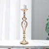 Candle Holders Gold Candles Holder Metal Candelabra Flower Vase Rack Candlelight Candlestick Dinner Table Decoration For Wedding Parties