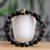 Strand Black Sandalwood Block Prayer Beads Buddha Hand Skewers Ancient Texts Single Circle Couple Style Personalized