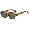 Sonnenbrille Langer Keeper Frauen kleiner Rahmen Square Design Mode Luxus Doppelnagel Retro Sonnenschutzmittel Leopard Grün