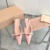 Designer lederen hoog hakken merk beste kwaliteit puntige fijne stropdas sandalen helder gezicht midden hak side hollow dames kleding schoenen