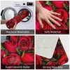 Carpets Beautiful Red Rose Wedding Flower Bouquet 3 Sizes Home Carpet Floral Vintage Love Luxury Leaves