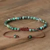 STRAND 1 PC BOHEMIAN 4MM NATUURLIJKE STEEN AFRIKAANSE TURQUOISE BRACKET Verstelbare genezingskristallen Braw -armbanden voor vrouwelijke sieraden