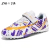 Hook and Loop Fastener Football Shoes Boys Girls Childrens Outdoor Grass Training Footwear Fashion Trend Sneaker 240323