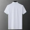 T-shirt de luxe surdimensionné pour hommes Summer manches à manches à manches courtes à manches de broderie de bord Coton Fashion Slim Fit Top Polo Collons