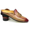 Chaussures décontractées Men Slippers High Quality Great Le cuir Slip on Classic Handmade Manding Mandis touriste plage masculine Ship gratuit