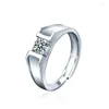 Anelli a grappolo Moissanite S925 Sterling Silver Anello maschile Creativo Creativo semplice ornamenti per mani squisite