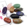 Colliers pendants 5pc Crystals de pierre naturels Amethyst Rose Quartz Polie lisse Polie Charmes