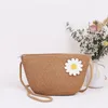 Соломенные плетения цветочный цветок декоративная сумка для плеча.